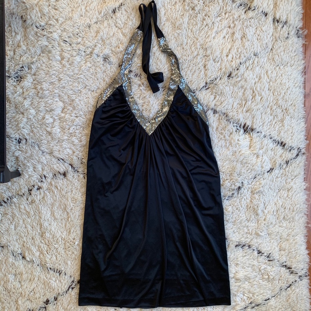 BCBG Halter Little Black Mini Dress